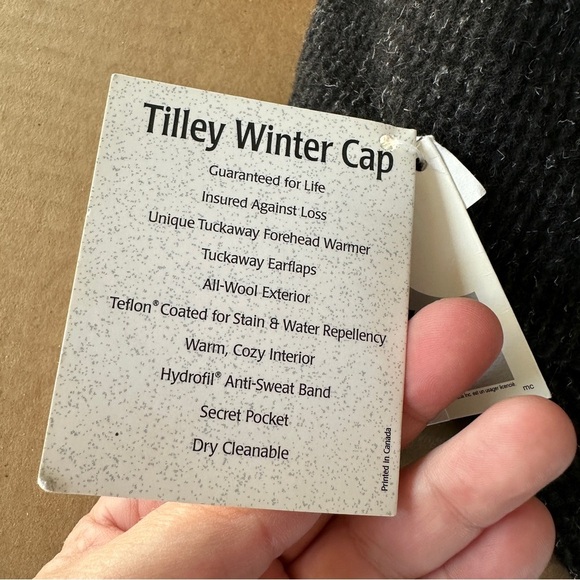 NEW.The Tilley Winter Cap, vintage. Wool and fleece. Gray, textured. - Picture 3 of 13